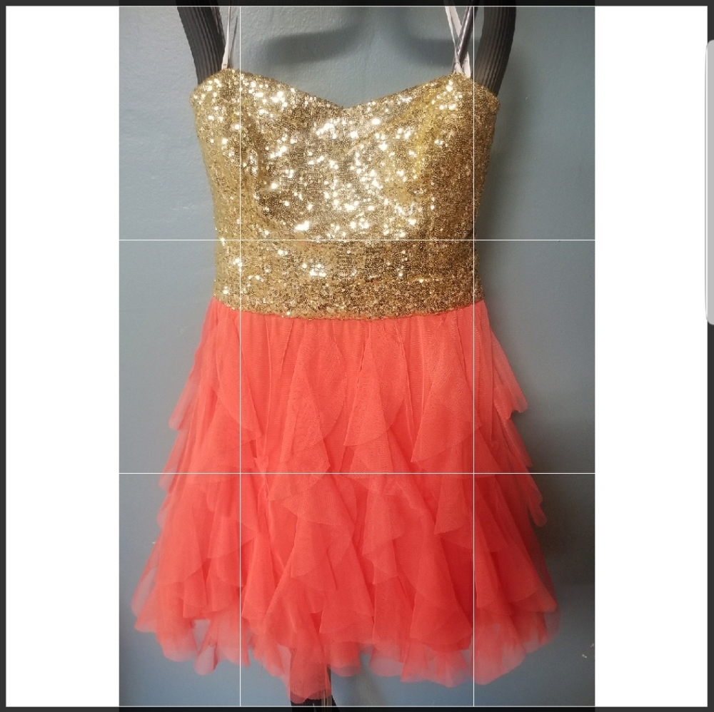 BLING BLING ORANGE PARTY DRESS